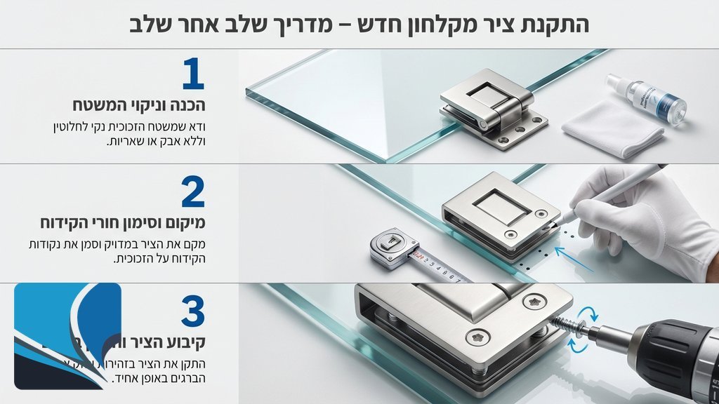 נוצר על ידי מודל בינה מלאכותית Gemini Pro התקנת רכיבי פרזול למקלחונים